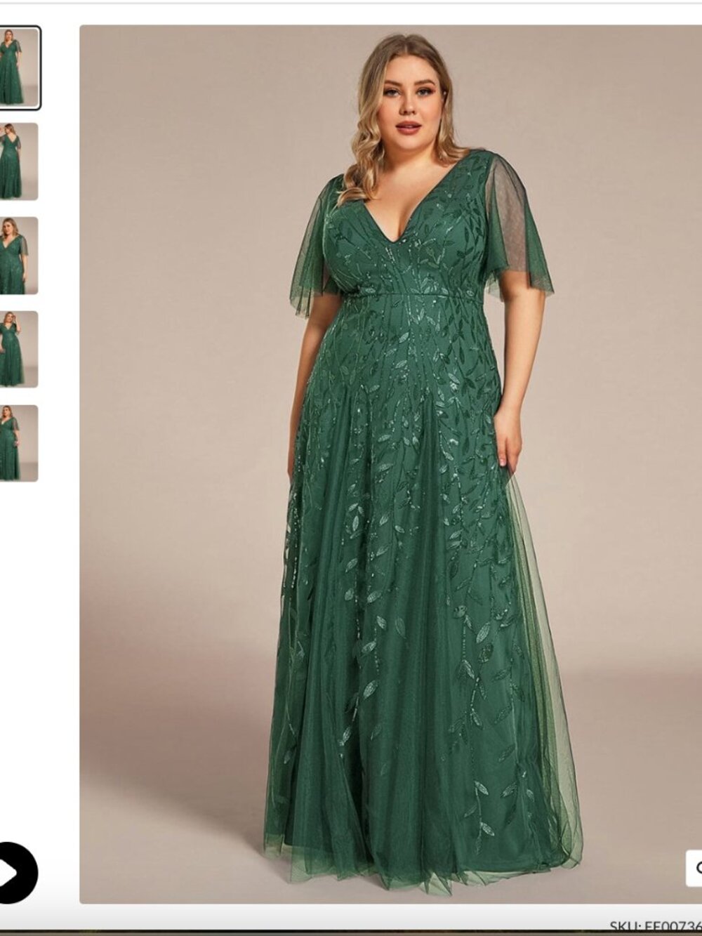 Dark Green floor length sequined formal dress Size 18 pretty ASTRAL